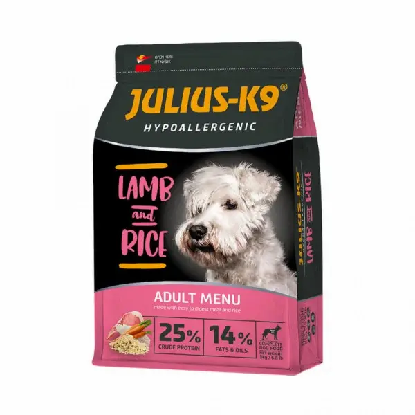 Talie Mica - Julius K9 Adult - Hrana uscata premium, hipoalergenica - Miel si Orez - 12kg