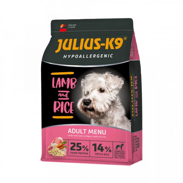 Talie Mica - Julius K9 Adult - Hrana uscata premium, hipoalergenica - Miel si Orez - 12kg