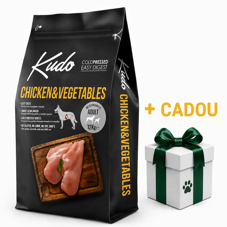 Talie Mica - Hrana uscata caini presata la rece Kudo Pui 12kg
