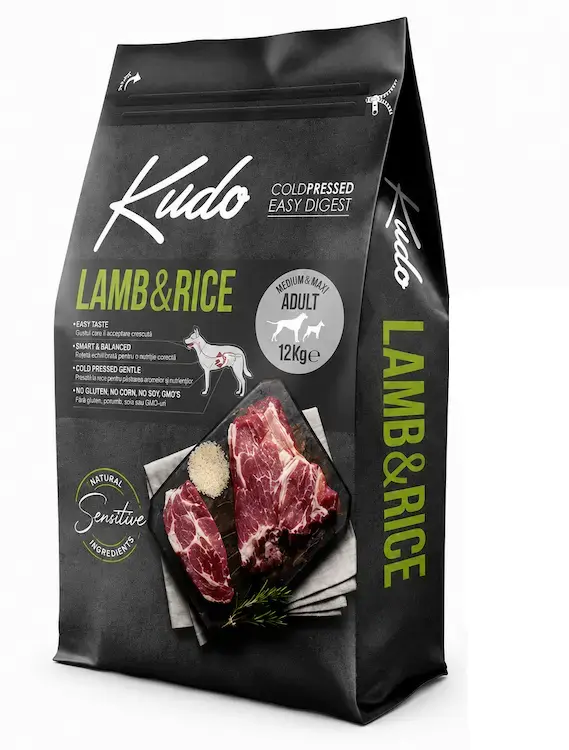 Talie Medie - Kudo Adult Sensitive miel si orez 12 kg - Petlab.ro