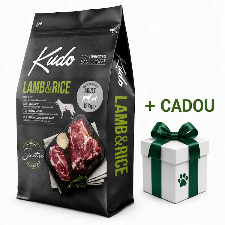 Talie Medie - Kudo Adult Sensitive miel si orez 12 kg - Petlab.ro