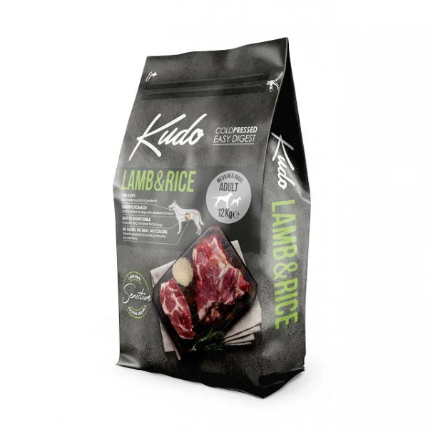 Sensibilitati/Hypoalergenic - Kudo Adult Sensitive miel si orez 12 kg - Petlab.ro