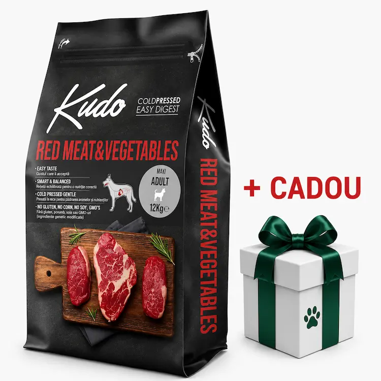 Talie Mica - Hrana uscata caini talie mica presata la rece Kudo Carne rosie 12kg