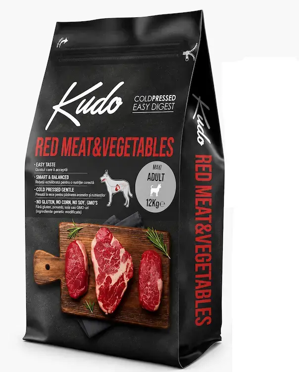Talie Mica - Hrana uscata caini talie mica presata la rece Kudo Carne rosie 12kg
