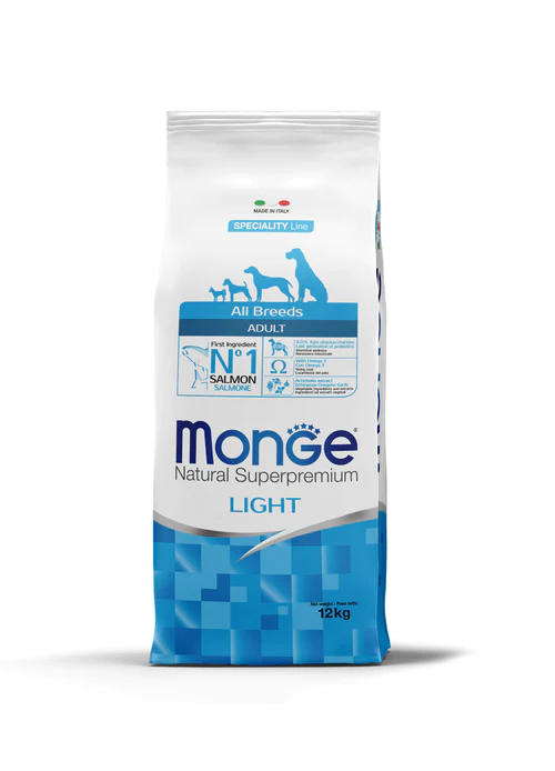 Talie Mica - Monge Adult Light cu Somon si Orez 12 kg | Superpremium