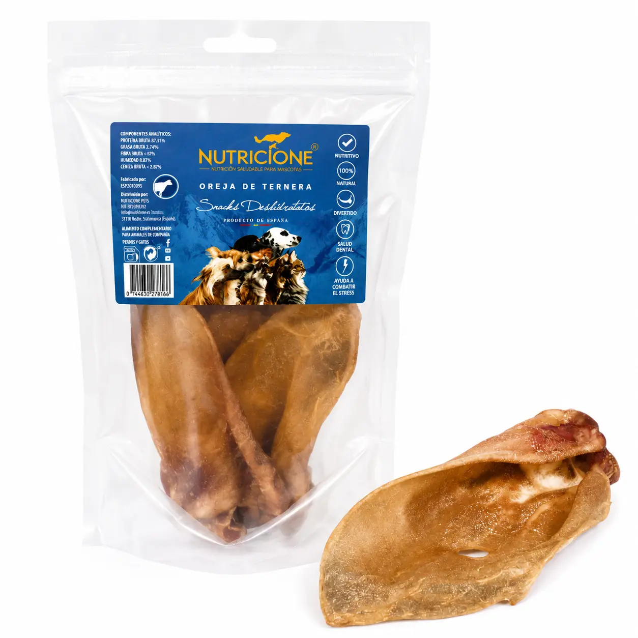 Suplimente/vitamine câini - Ureche de Vițel – Snack Natural pentru Câini | 100% Vițel Deshidratat