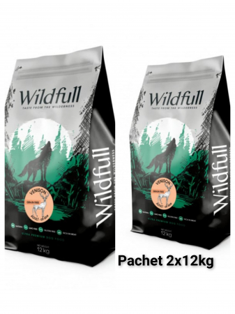 Sensibilitati/Hypoalergenic - Hrana uscata pentru caini Wildfull Adult  - Hrana uscata ultra-premium - Vanat - 12kg-Preț de Lansare!