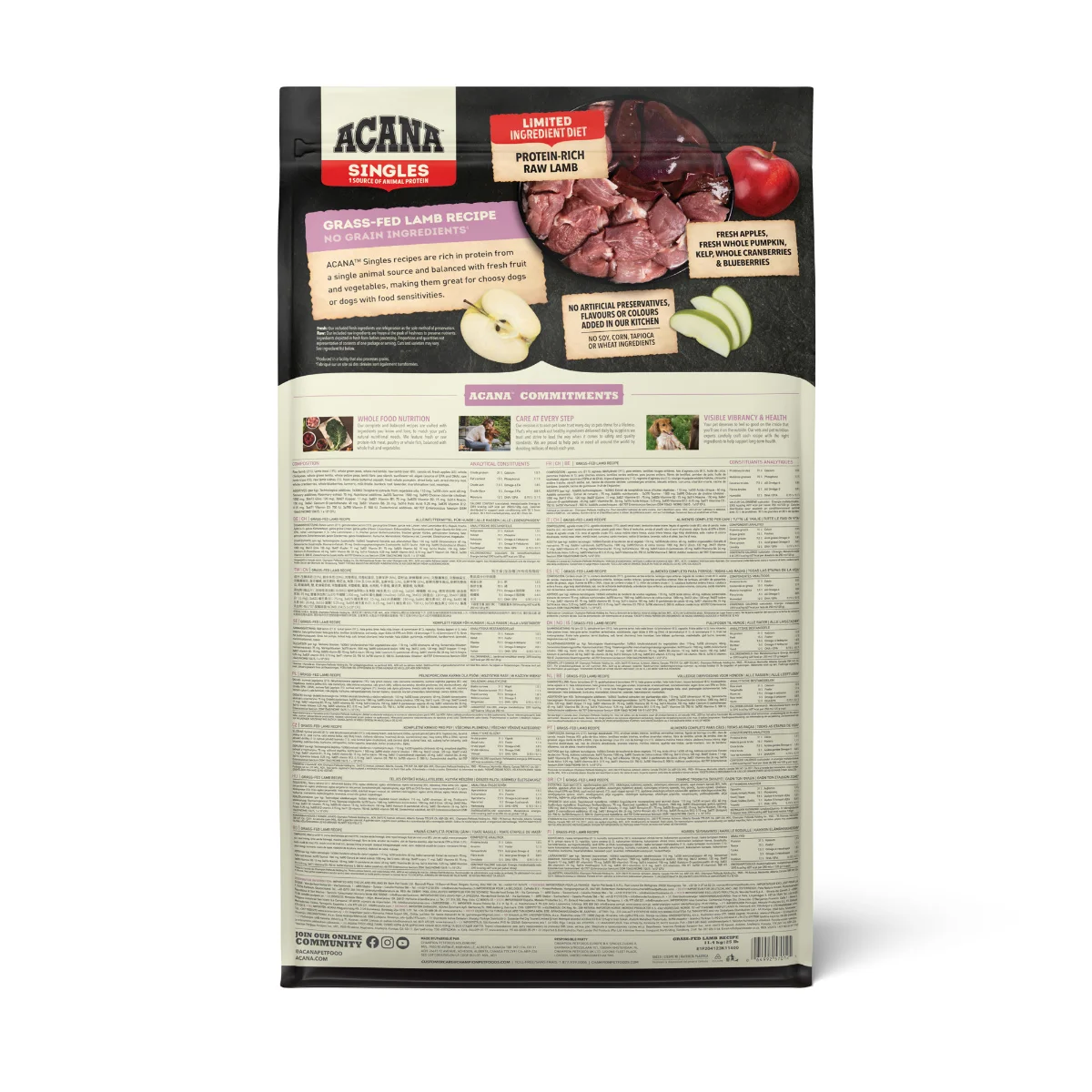 ACANA Singles, Hrană Uscată Câine Adult, Miel și Mere, 17kg [3]