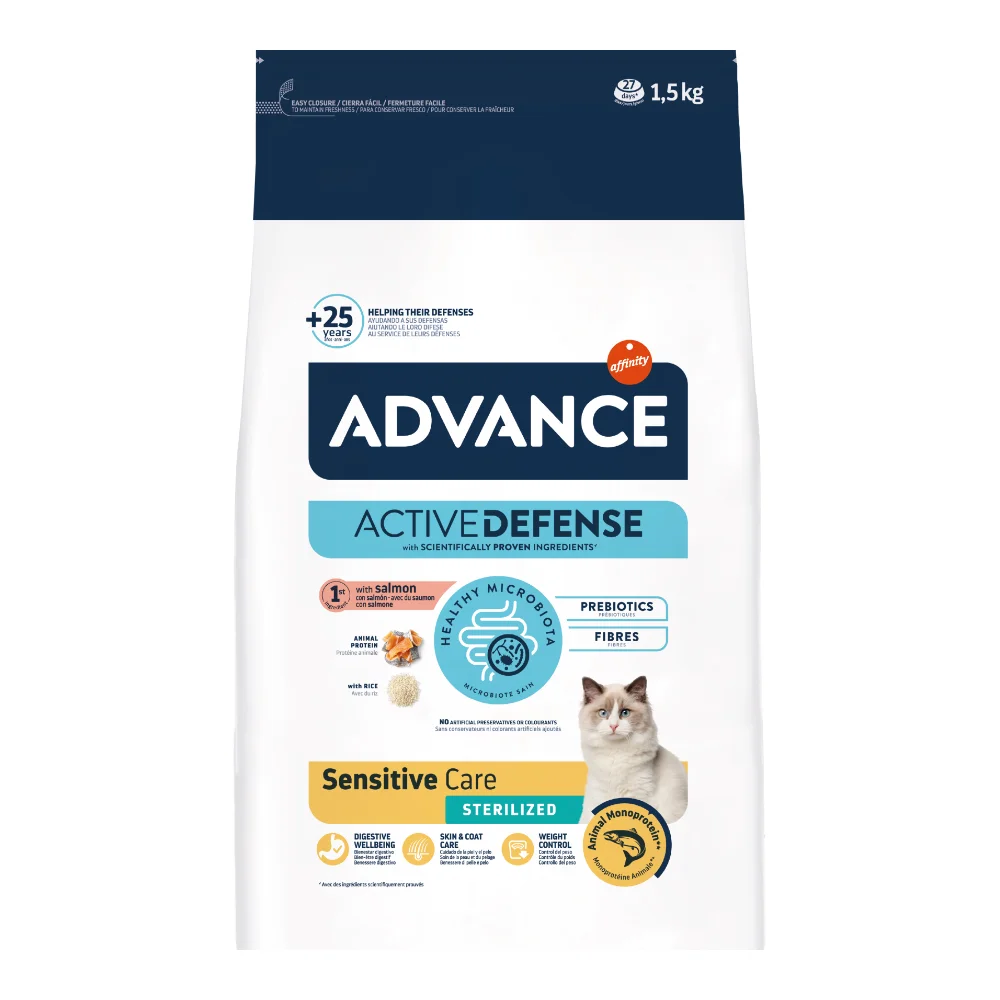 ADVANCE Sensitive, Hrană Uscată Pisică Adult, Sterilizat, Somon și Orez, 1,5kg [3]