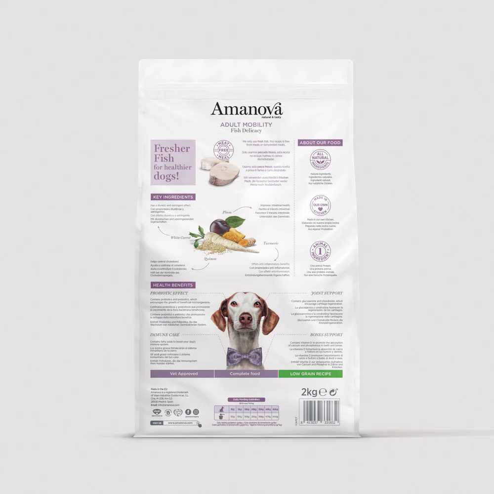 Hrană Uscată Câine Adult, AMANOVA Mobility, Hipoalergenic, Pește Alb, 10kg [2]