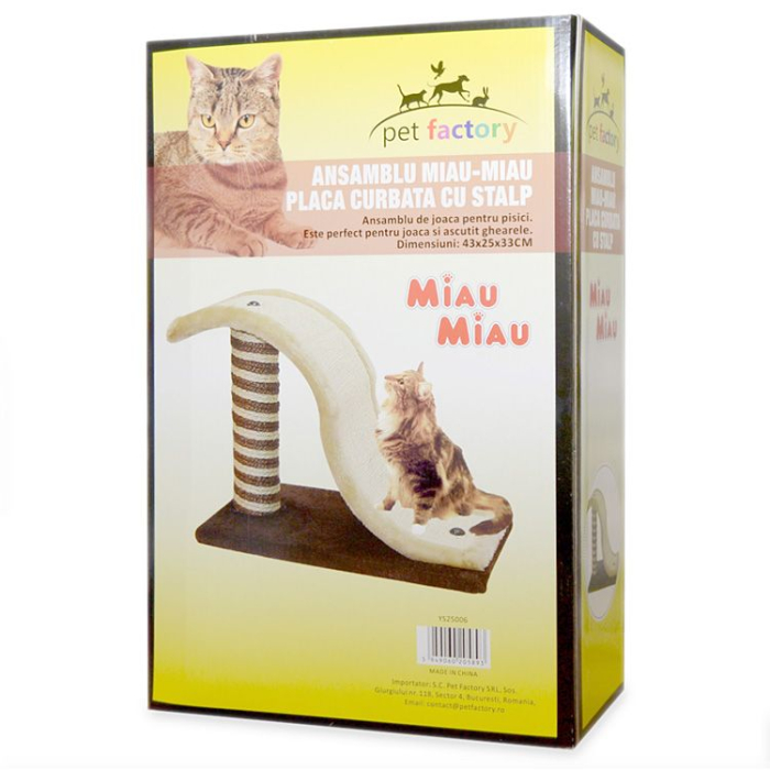 MIAU MIAU Ansamblu pentru Pisică, Placă Curbată cu Stâlp, 43x25x33cm [2]