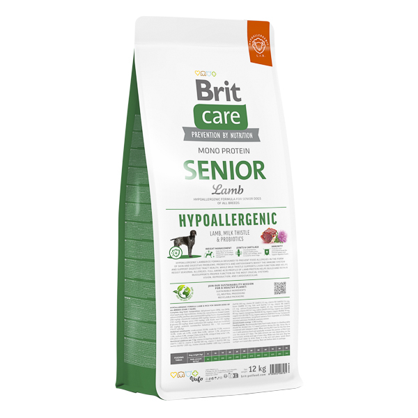 BRIT CARE Hypoallergenic, Hrană Uscată Câine Senior, Miel, 12kg [2]