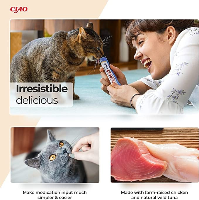 Recompense Cremoase Pisică Adult, CHURU Varieties, Varietăți de Pui și Ton, 50 bucăți [6]