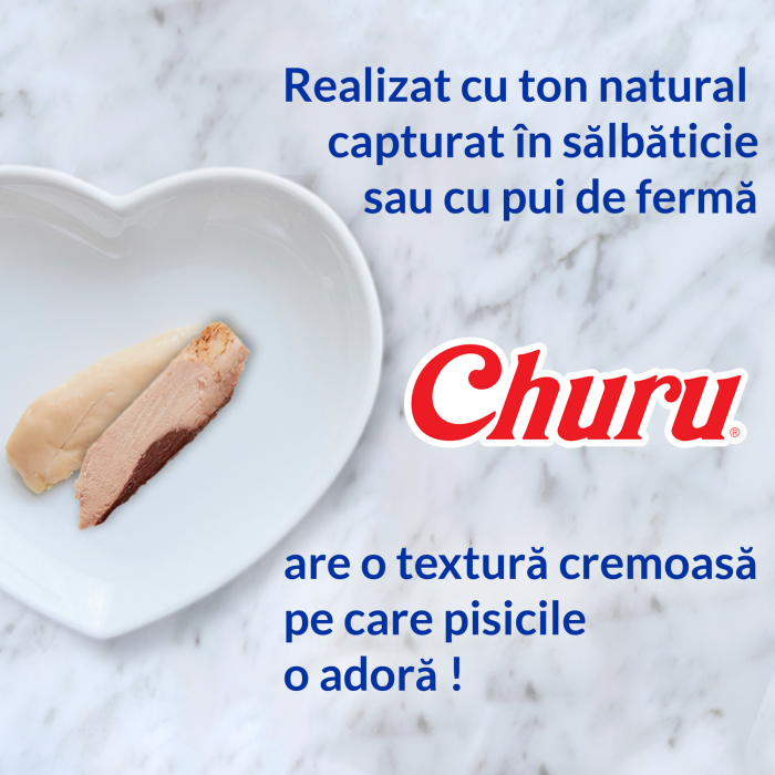 Recompense Cremoase Pisică Adult, CHURU Varieties, Varietăți de Ton, 40 bucăți [3]