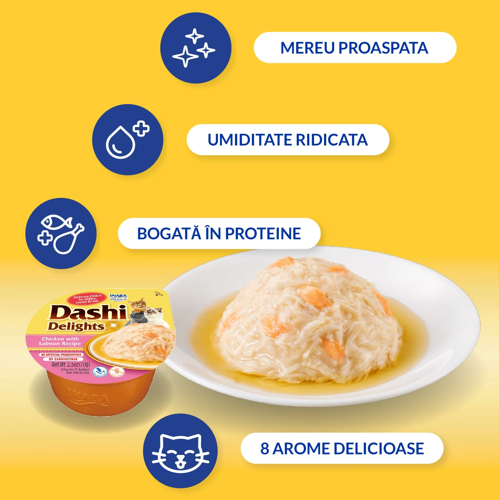 Hrană Umedă Pisică Adult, CIAO Dashi Delights, Ton și Somon, 70g [5]