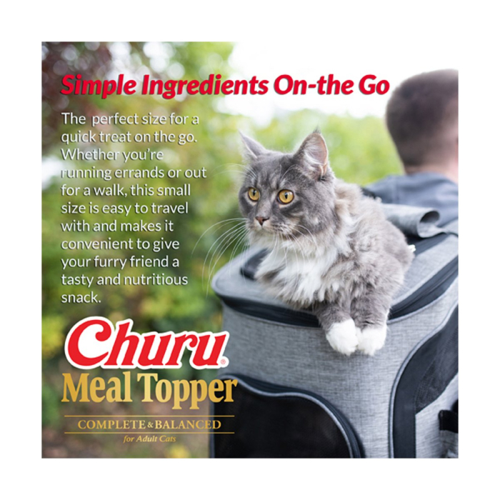 Recompense Cremoase pentru Pisică Adult, CHURU Meal Topper, Varietăți de Pui și Brânză, 20 bucăți [4]