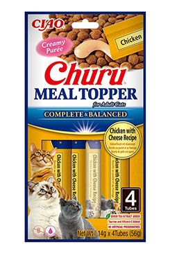 Recompense Cremoase pentru Pisică Adult, CHURU Meal Topper, Pui și Brânză, 4x14g [1]