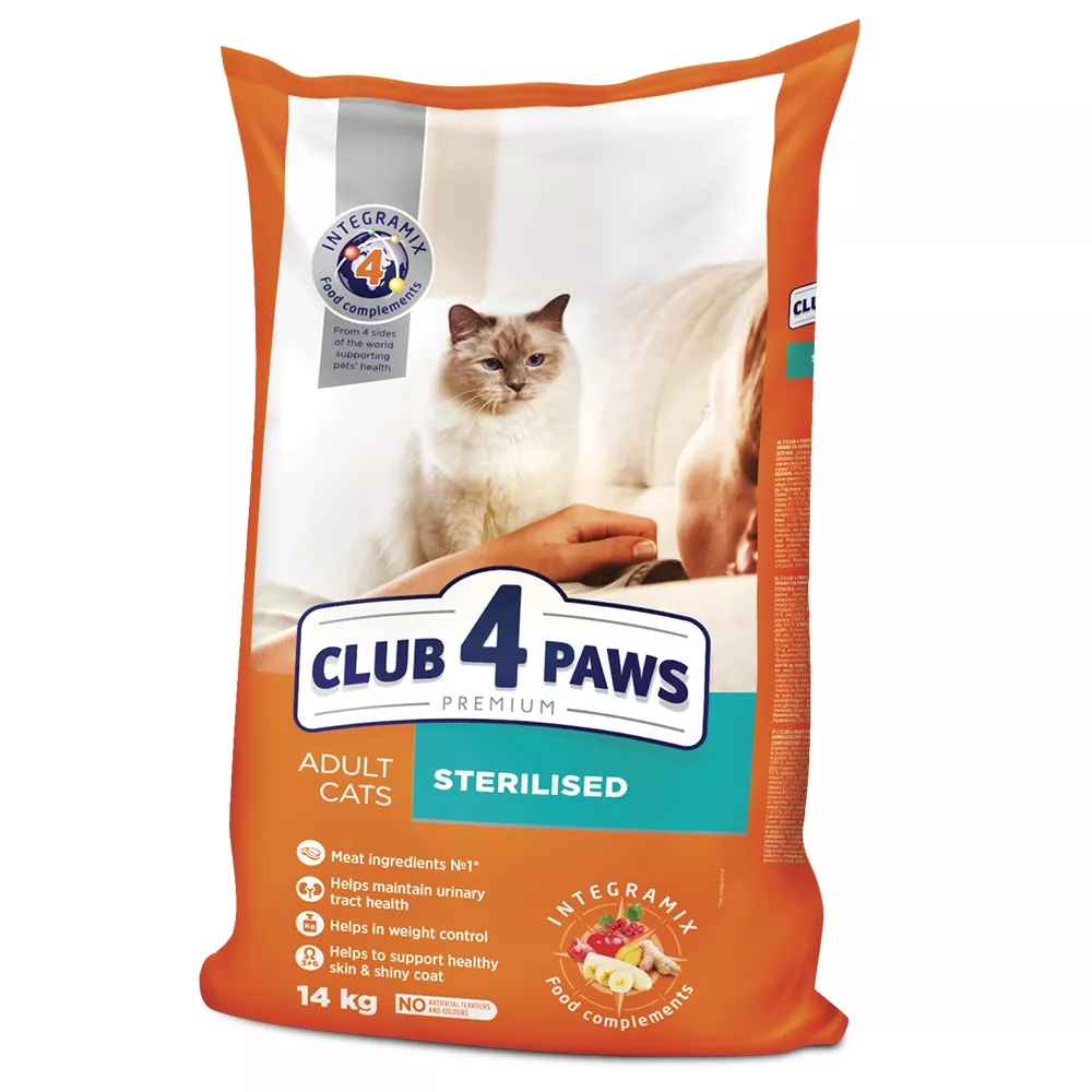 CLUB 4 PAWS Adult Sterilizat 14kg Hrana Uscata Pisica