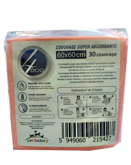 Covorase Igienice 4DOG 60x60cm 30buc [2]