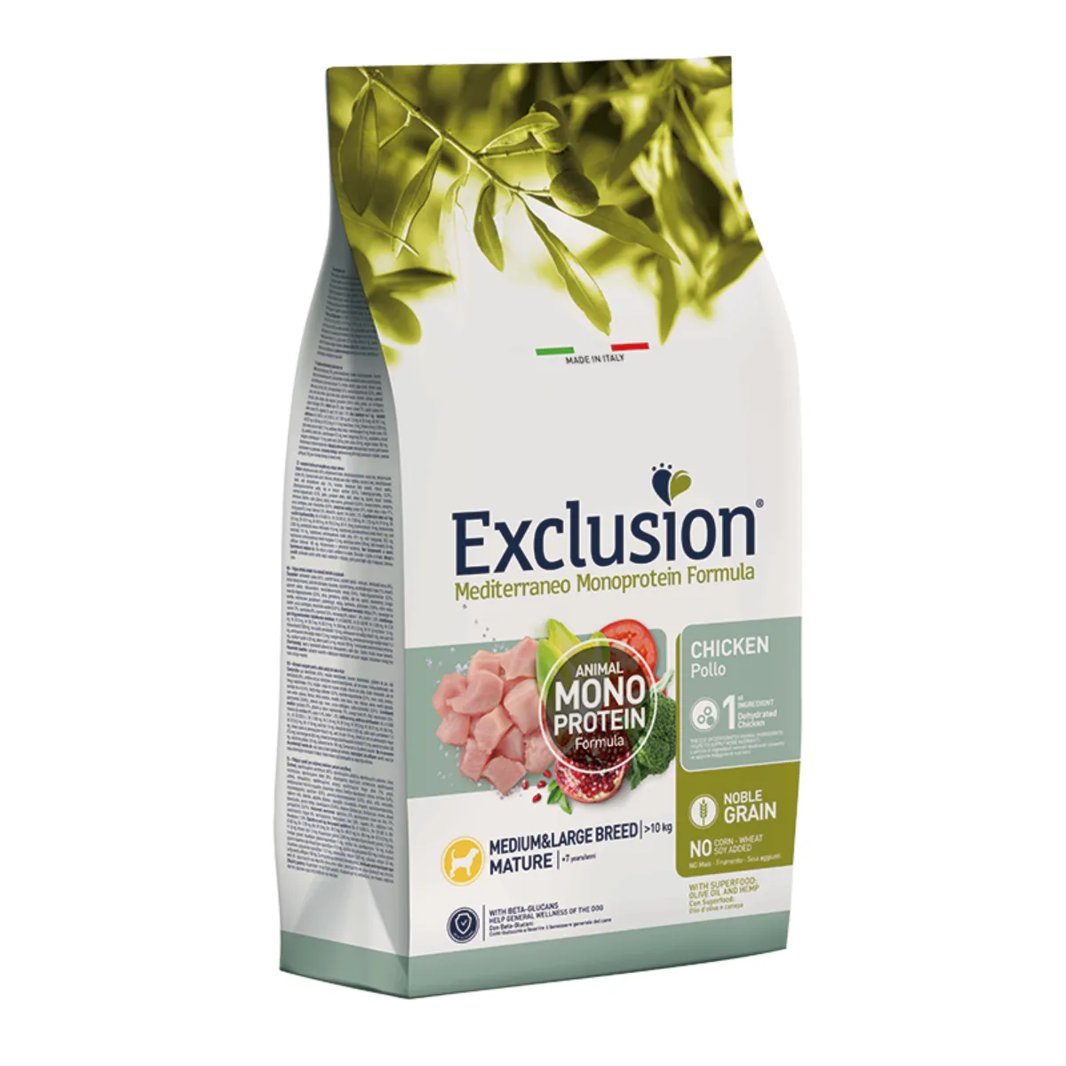 Hrană Uscată Câine Senior, EXCLUSION Mediterraneo, Monoproteică, Talie Medie/Mare, Pui, 12kg [1]
