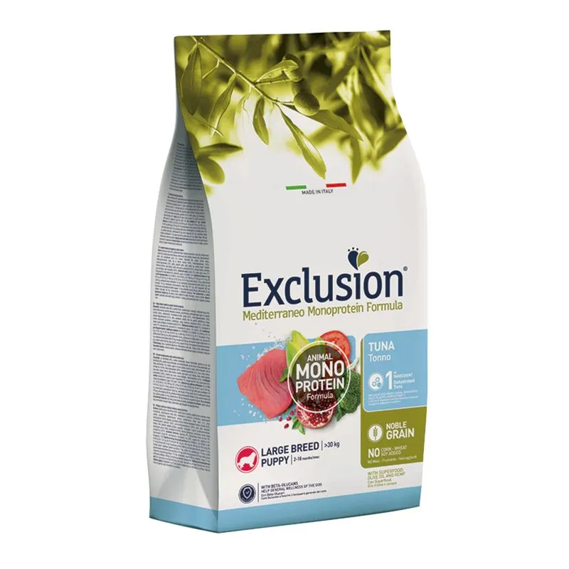 Hrană Uscată Câine Junior, EXCLUSION Mediterraneo, Monoproteică, Talie Mare, Ton, 12kg [1]