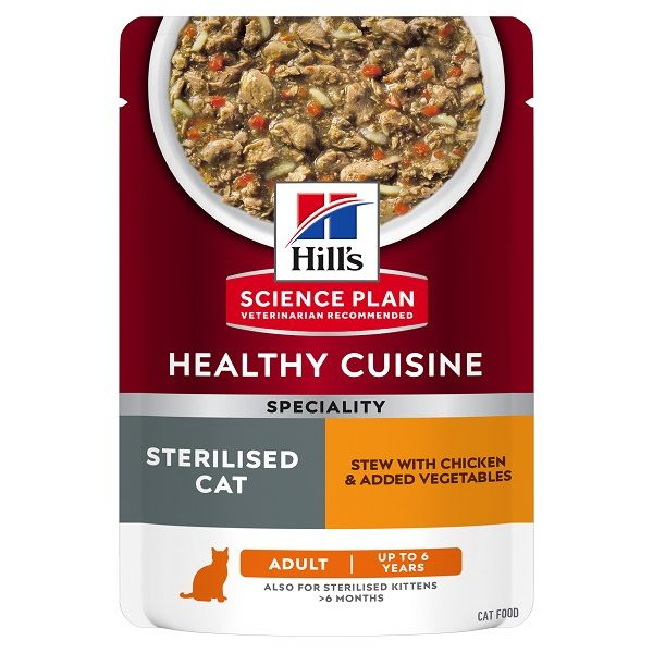 Hrana Umeda Pisici HILL S SP Feline Adult Sterilised Chicken Vegetables Stew 80gr