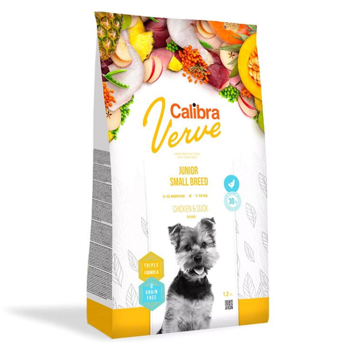 Hrana Uscata Caini CALIBRA Verve Grain Free Junior Small Pui si Rata 6kg