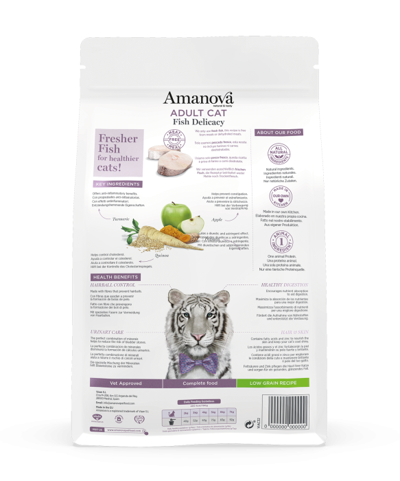 Hrană Uscată Pisică Adult, AMANOVA, Hipoalergenic, Pește Alb, 1.5kg [2]