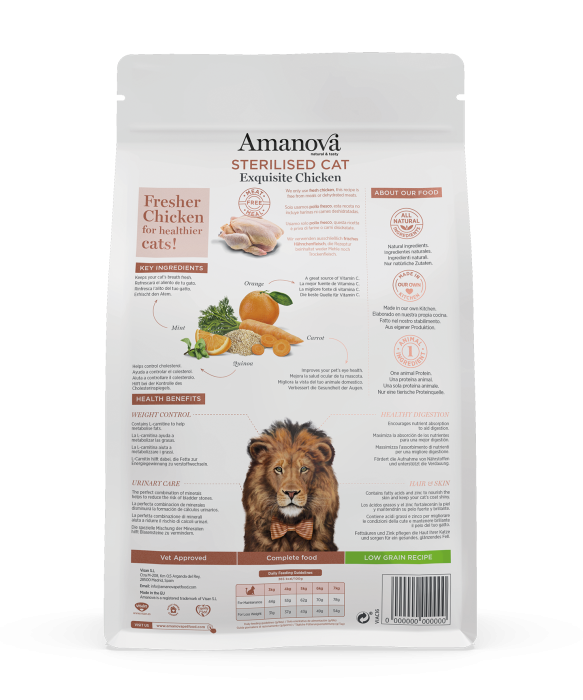 Hrană Uscată Pisică Adult, AMANOVA, Sterilizat, Hipoalergenic, Pui, 1.5kg [2]