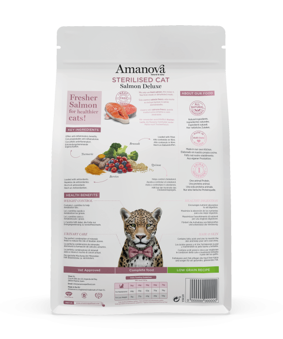 Hrană Uscată Pisică Adult, AMANOVA, Sterilizat, Hipoalergenic, Somon, 6kg [2]