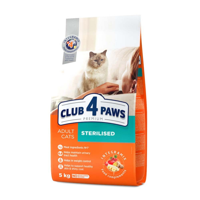 Hrana Uscata Pisici CLUB4PAWS Sterilizate 5kg