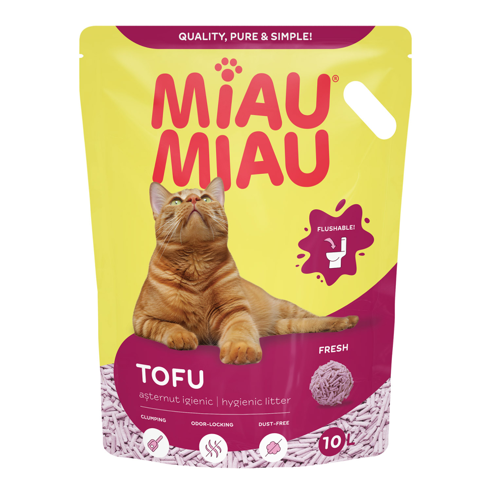 MIAU MIAU Tofu, Așternut Igienic pentru Pisică, Fresh, 10L [2]