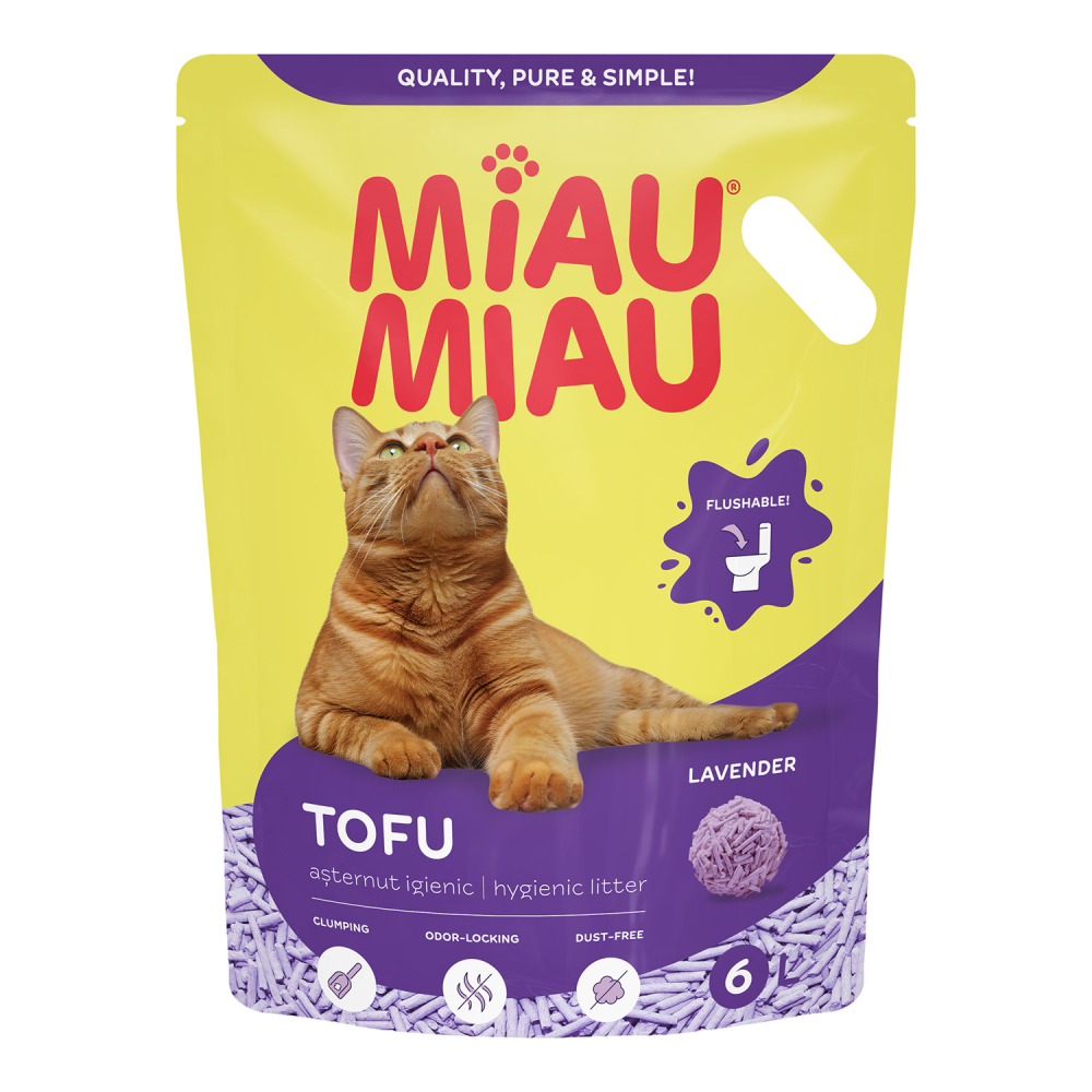 MIAU MIAU Tofu, Așternut Igienic pentru Pisică, Lavandă, 6L [2]