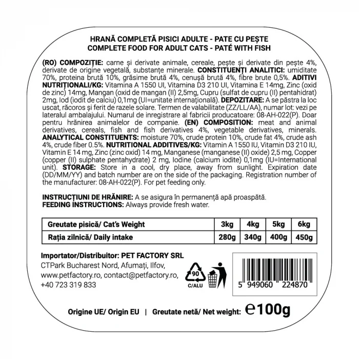 Pachet Economic CAT JOY Pate, Hrană Umedă Pisică Adult, Pește, 16x100g [2]