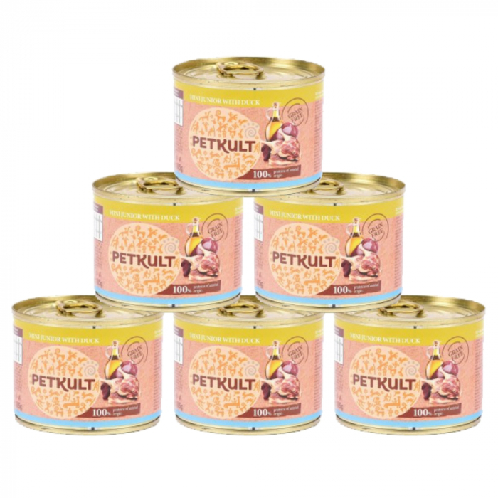 Pachet Conserve Caini Petkult Mini Junior Rata 6x185g