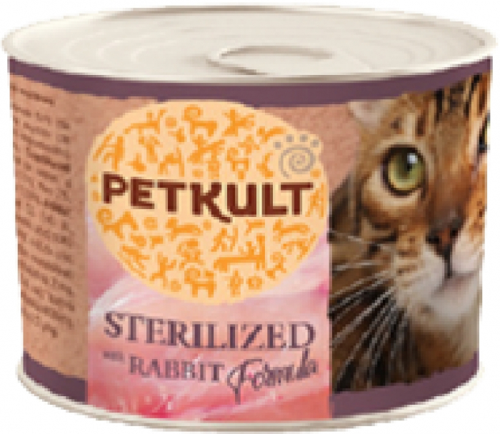 PETKULT CAT STERILIZED IEPURE 185G