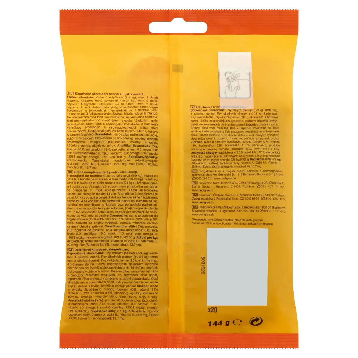 Recompense pentru Câine Adult, PEDIGREE Schmackos, Multi Mix, Pasăre, Miel și Vită, 86g, 12 bucăți [2]