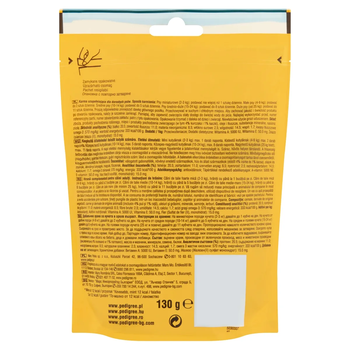 Recompense pentru Câine Adult, PEDIGREE Tasty Bites, Cubulețe cu Brânză, 130g [2]