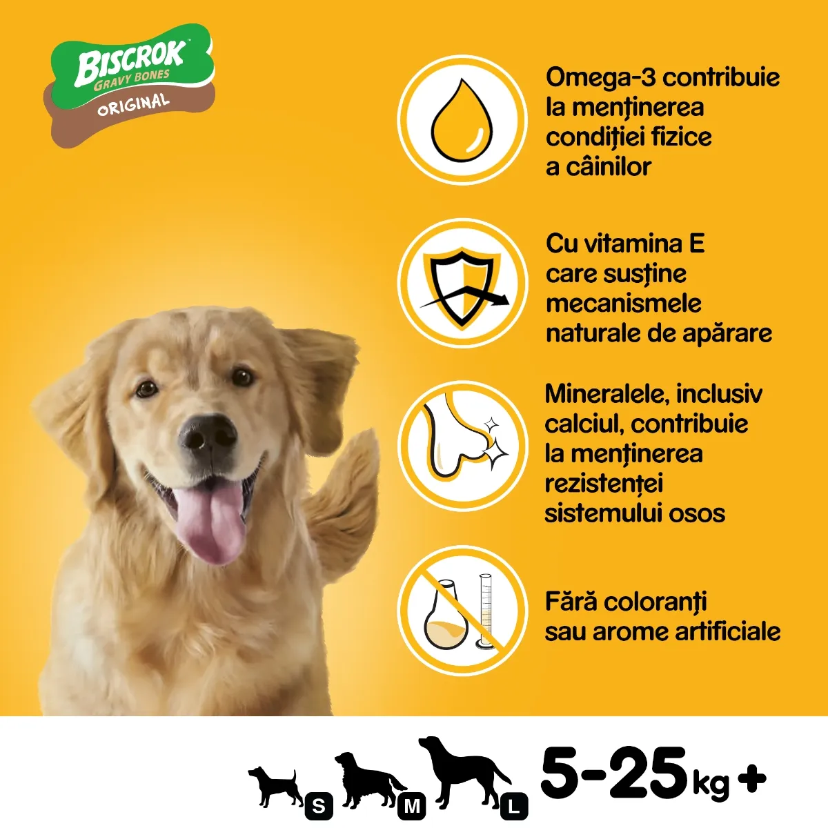 Recompense pentru Câine Adult, PEDIGREE Biscrok Gravy Bones, Biscuiți, 500g [5]