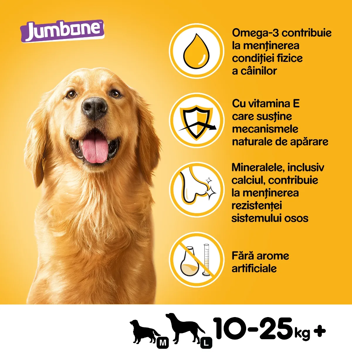 Recompense pentru Câine Adult, PEDIGREE Jumbone Medium, Batoane, Vită și Pasăre, 180g, 2 bucăți [5]