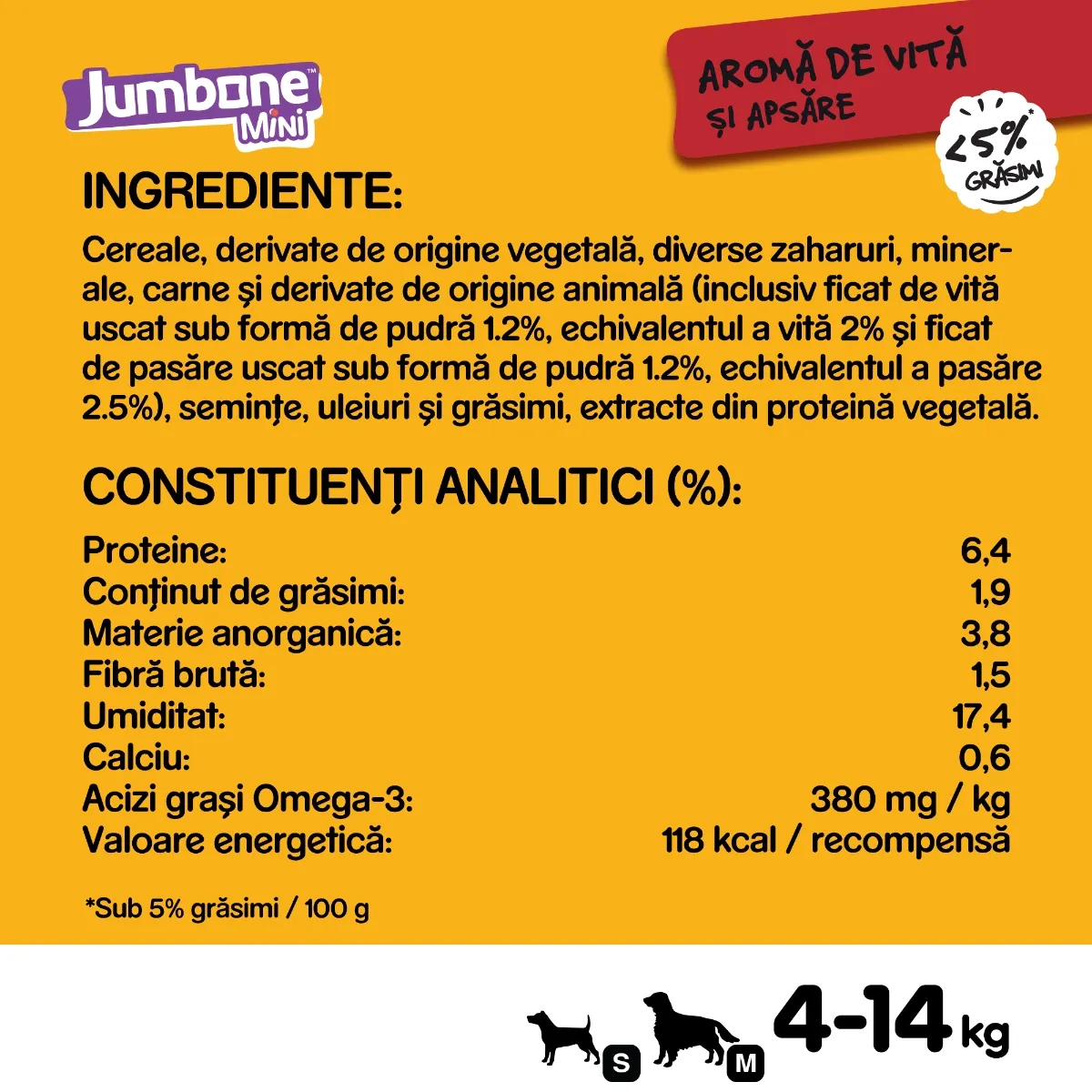Recompense pentru Câine Adult, PEDIGREE Jumbone Mini, Batoane, Vită și Pasăre, 160g, 4 bucăți [6]
