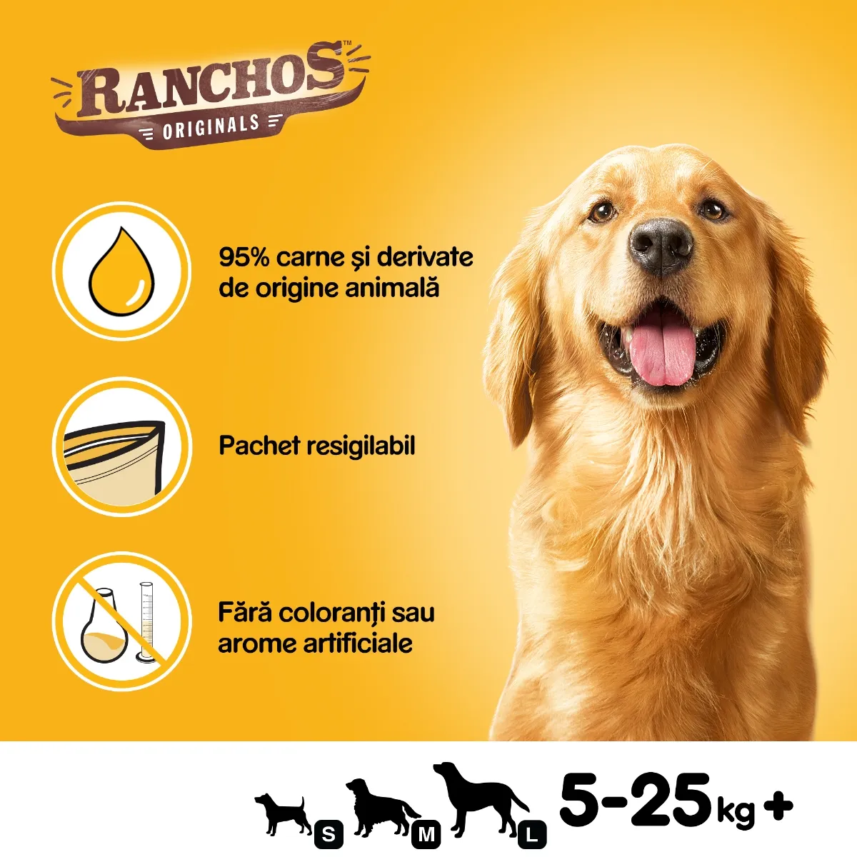 Recompense pentru Câine Adult, PEDIGREE Ranchos, Fâșii de Vită, 70g [5]