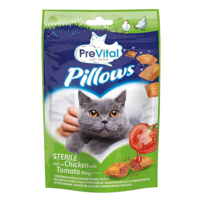 Recompense PREVITAL Snack Pisica Sterlised Pui Rosii Pillow 60g