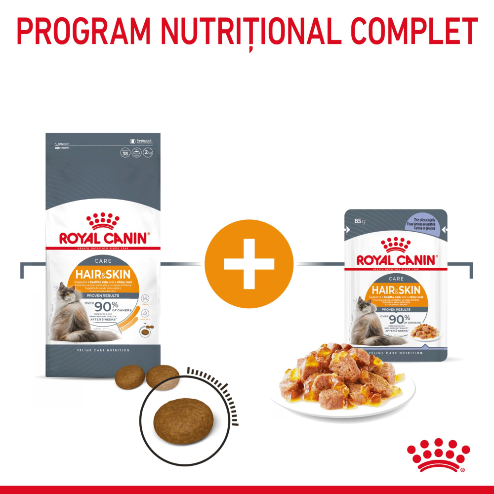 ROYAL CANIN Hair&Skin Care Adult hrana umeda pisica, piele si blana (in aspic), 12x85g [8]