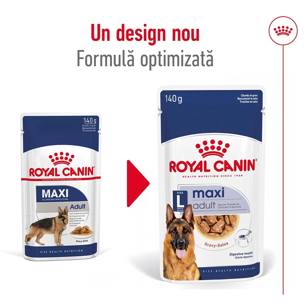 ROYAL CANIN Maxi Adult, hrană umedă câine (în sos), 10x140g [4]
