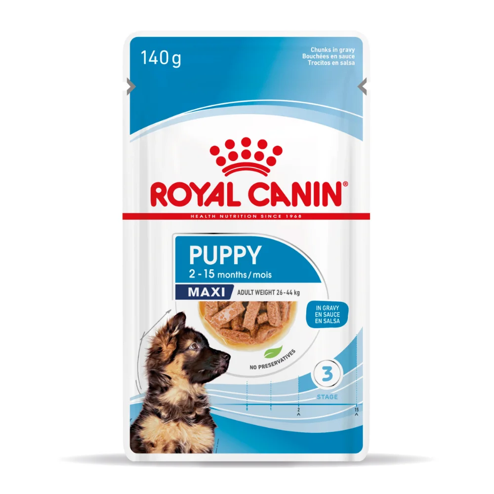 ROYAL CANIN Maxi Puppy, hrană umedă câine junior (in sos), 10x140g [2]