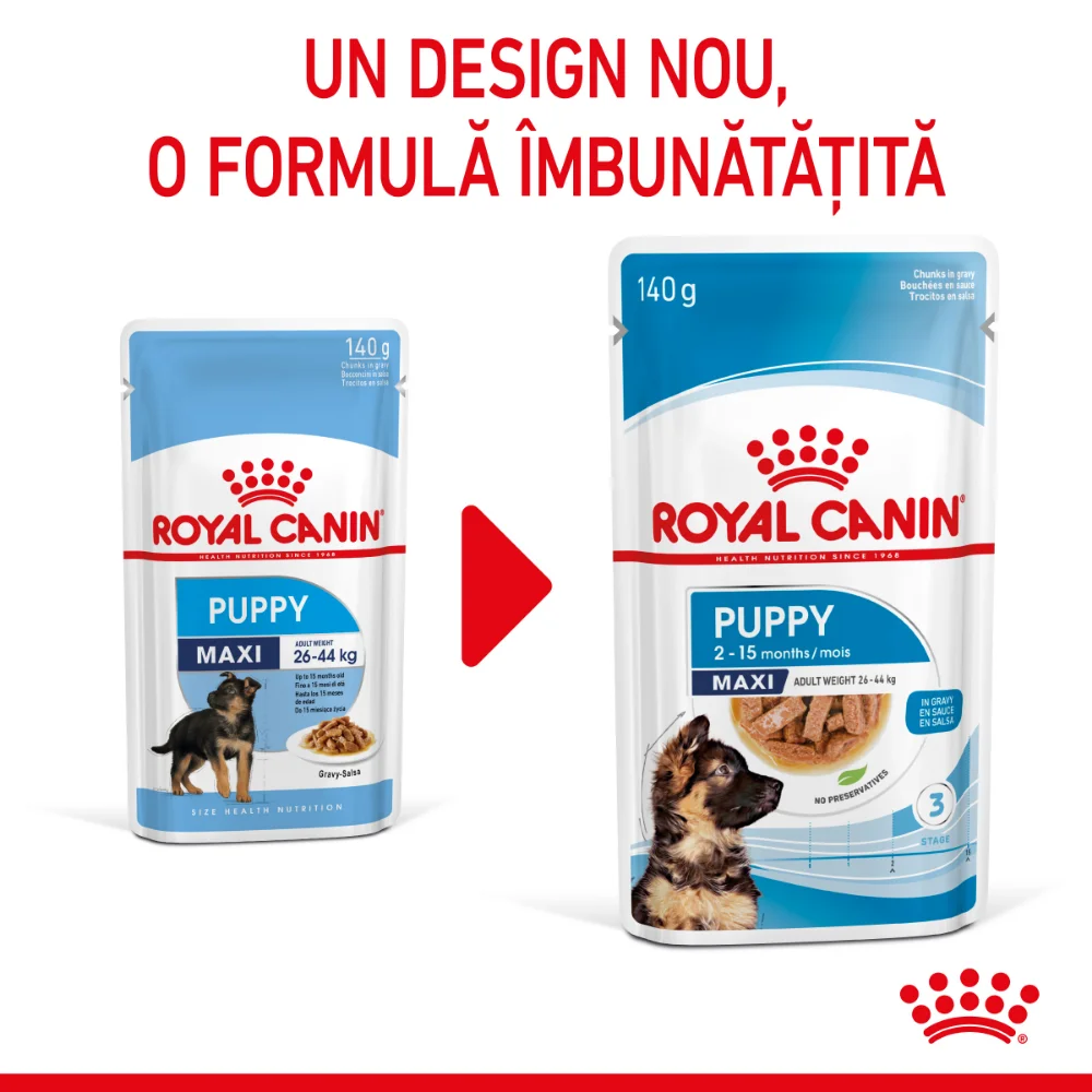 ROYAL CANIN Maxi Puppy, hrană umedă câine junior (in sos), 10x140g [4]