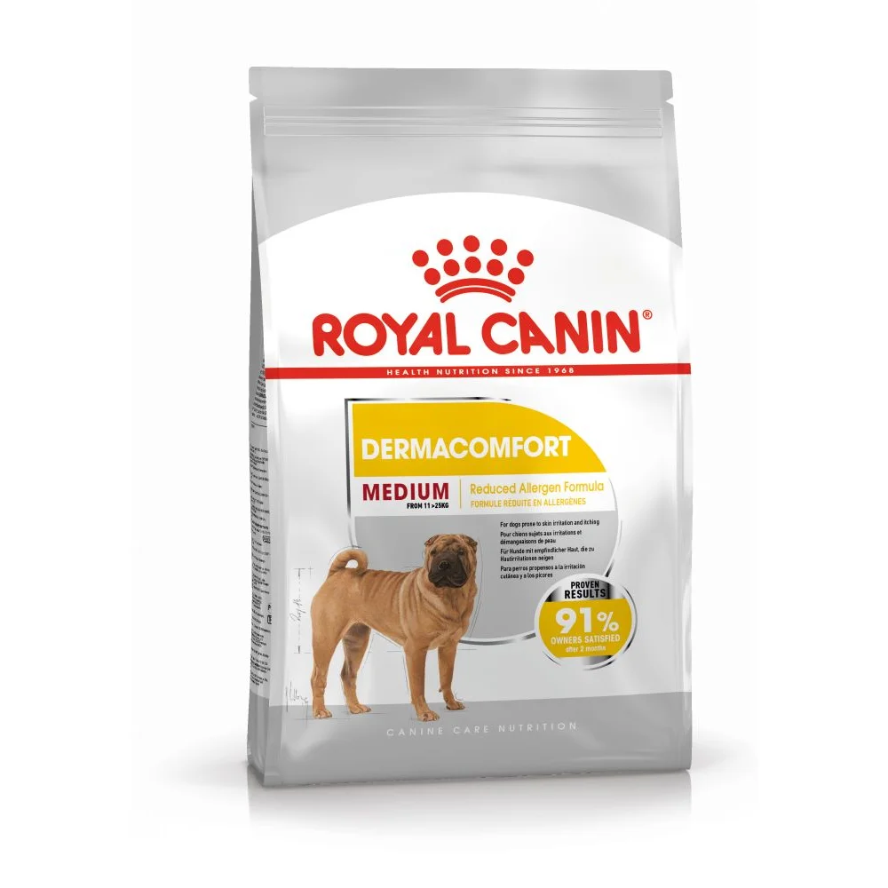 ROYAL CANIN Medium Dermacomfort, hrană uscată câine, prevenirea iritațiilor pielii, 3kg [2]