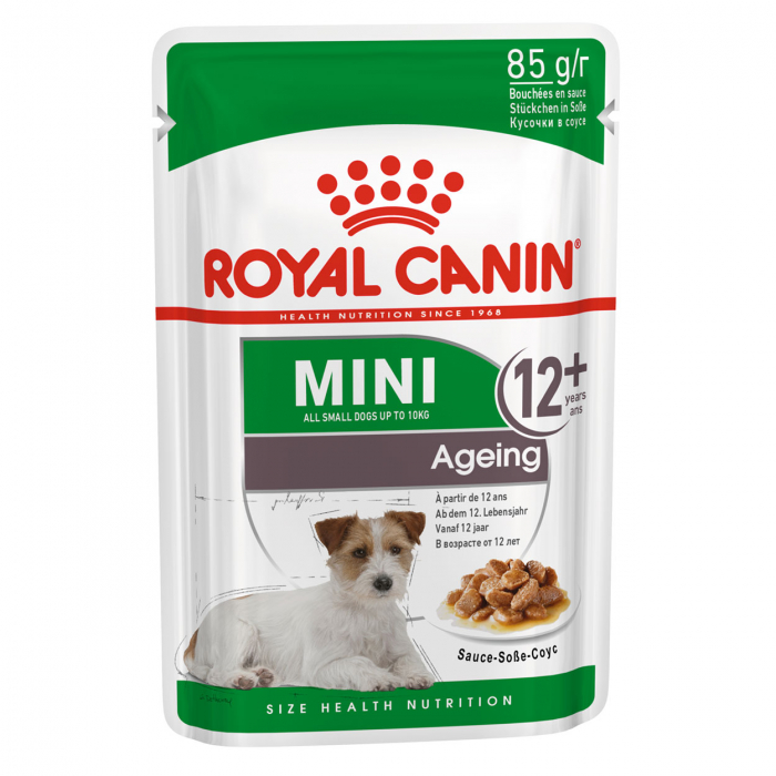 ROYAL CANIN Mini Ageing 12+,  hrană umedă câine senior (în sos), 12x85g [2]