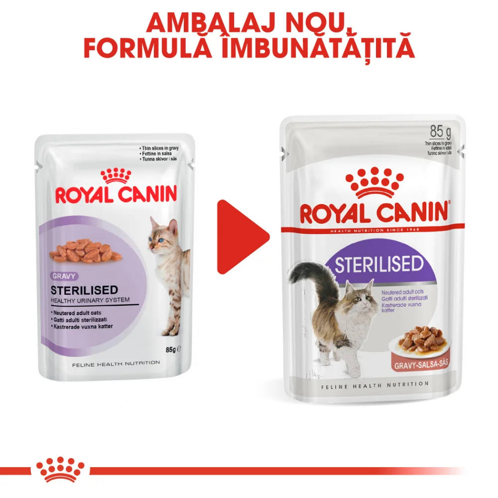 ROYAL CANIN Sterilised Adult, hrană umedă pisică sterilizată (in sos), 12x85g [3]